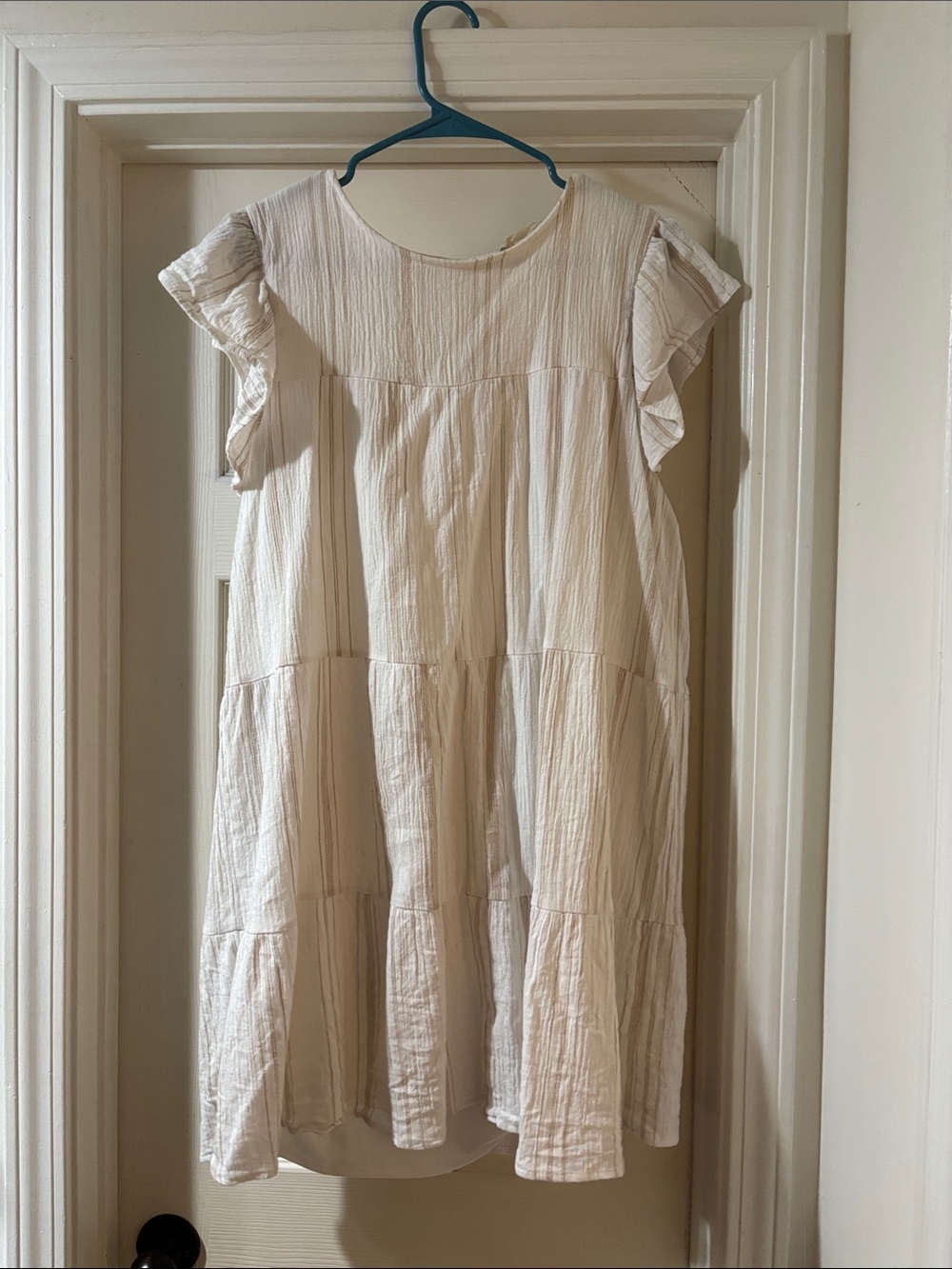 Altar'd State Cream Tiered Mini Dress